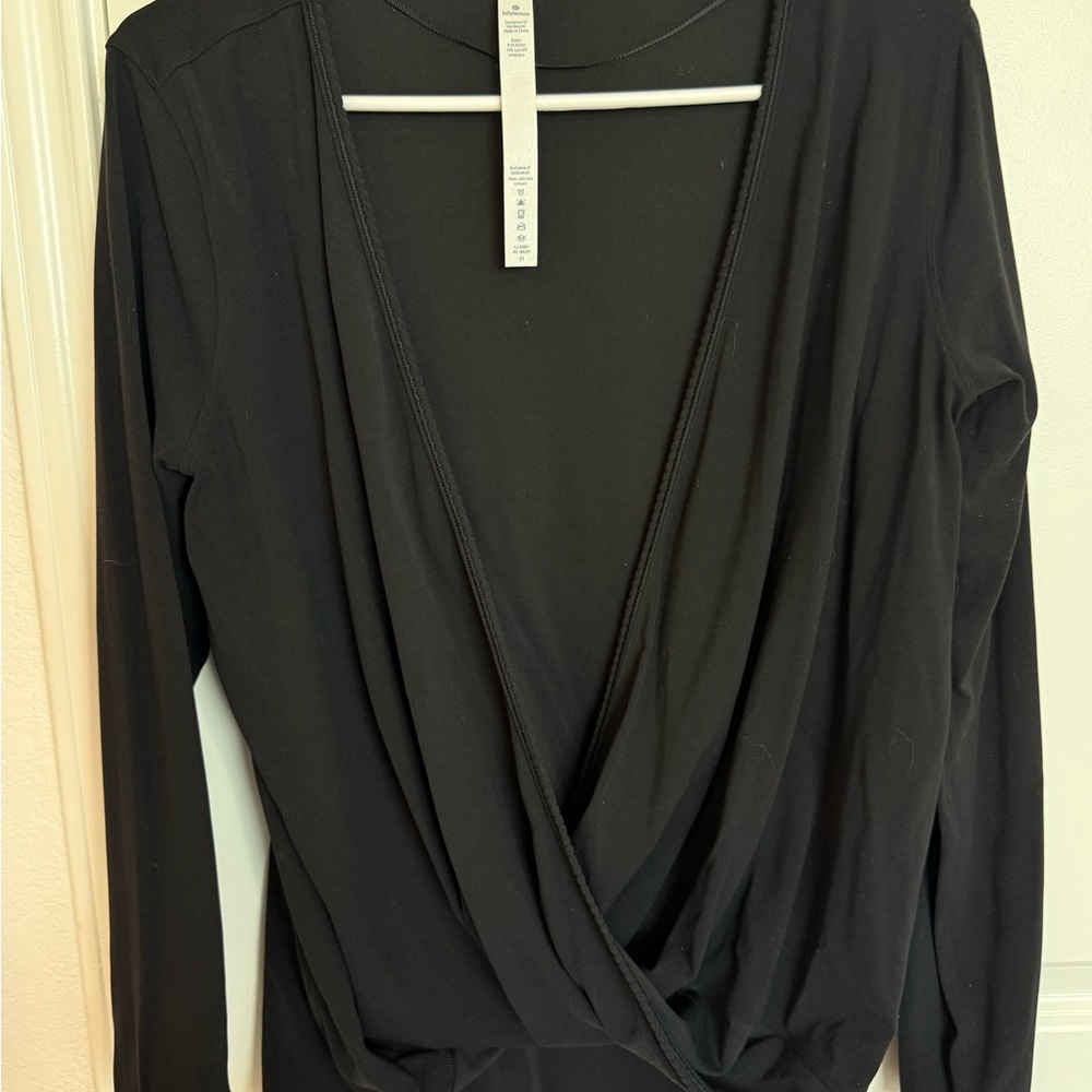 Lululemon Athletica Black Wrap Blouse
